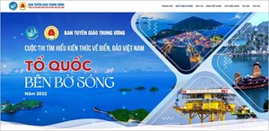 Cuộc thi trực tuyến tìm hiểu kiến thức về biển đảo Việt Nam “Tổ quốc bên bờ sóng” năm 2022